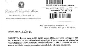 Circolare n. 2/2014 la Funzione Pubblica