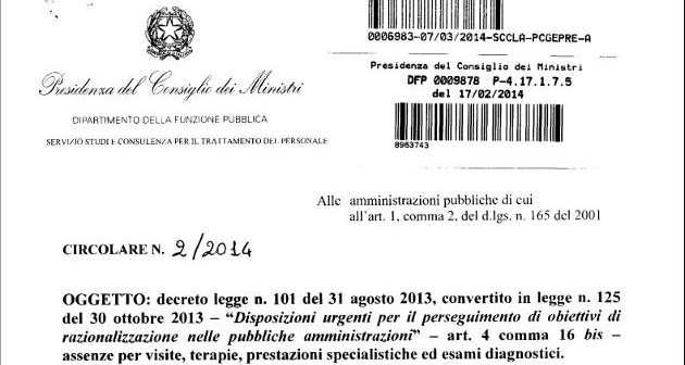 Circolare n. 2/2014 la Funzione Pubblica