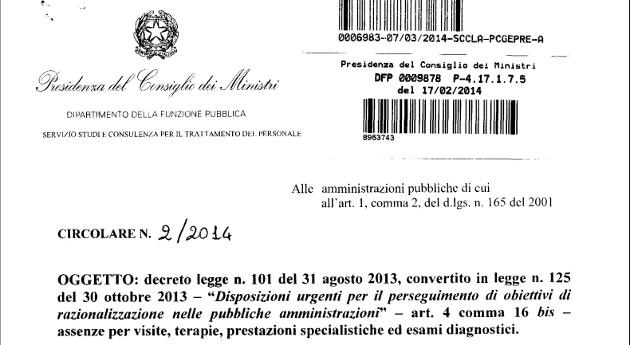 Circolare n. 2/2014 la Funzione Pubblica