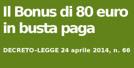 Decreto Irpef 2014 bonus 80 euro in busta paga