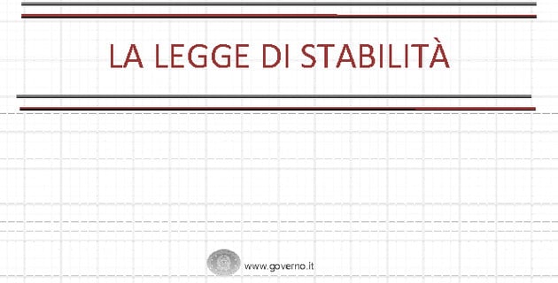 Legge di stabilità 2015