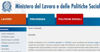 Interpelli al Ministero del Lavoro