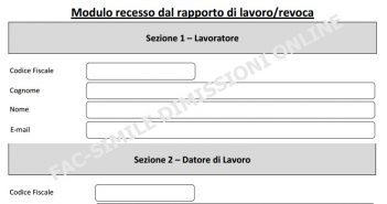 Fac-simile dimissioni online