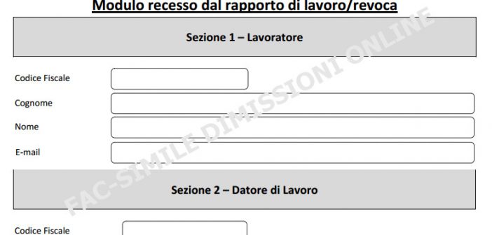Fac-simile dimissioni online