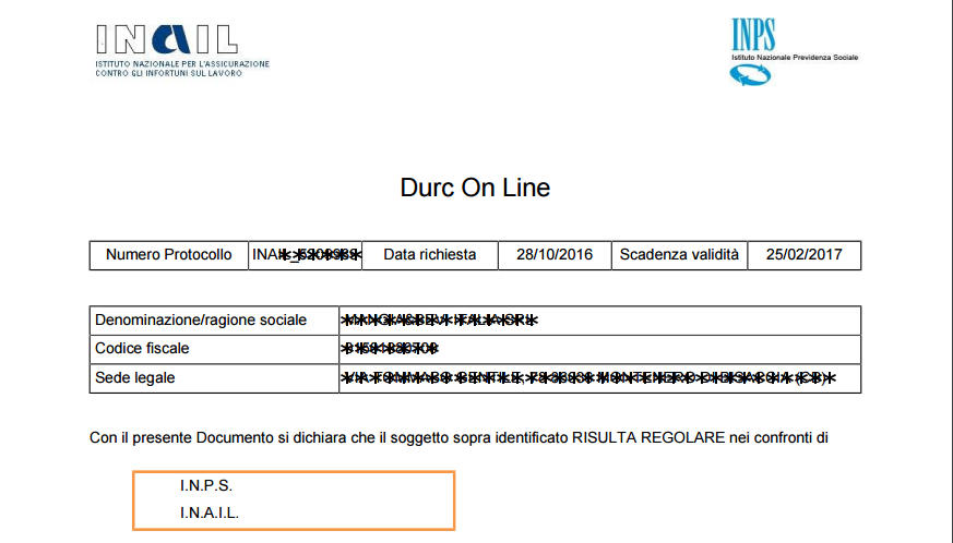 DURC DA SITO INPS SCARICA