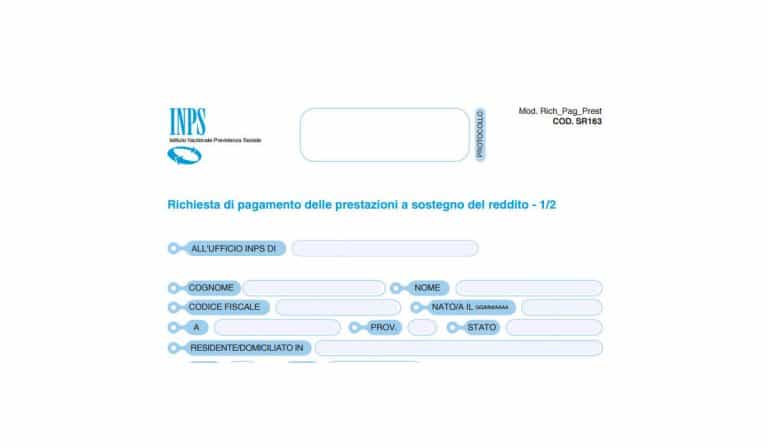 Modello sr163 INPS