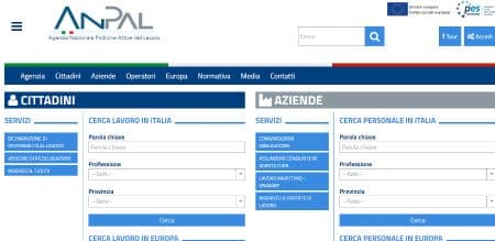 Sito ANPAL, Agenzia Nazionale per le Politiche Attive del Lavoro