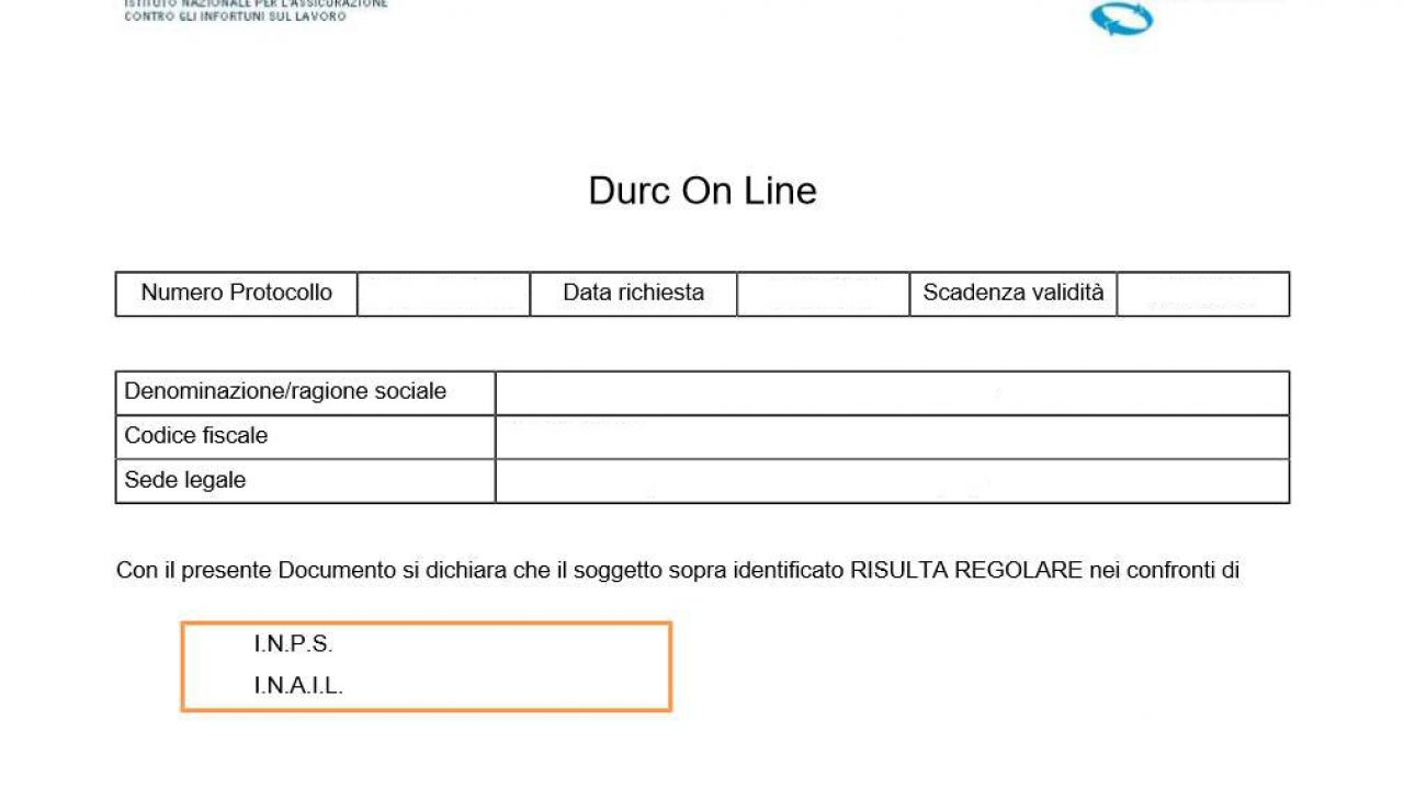 DURC DA SITO INPS SCARICA
