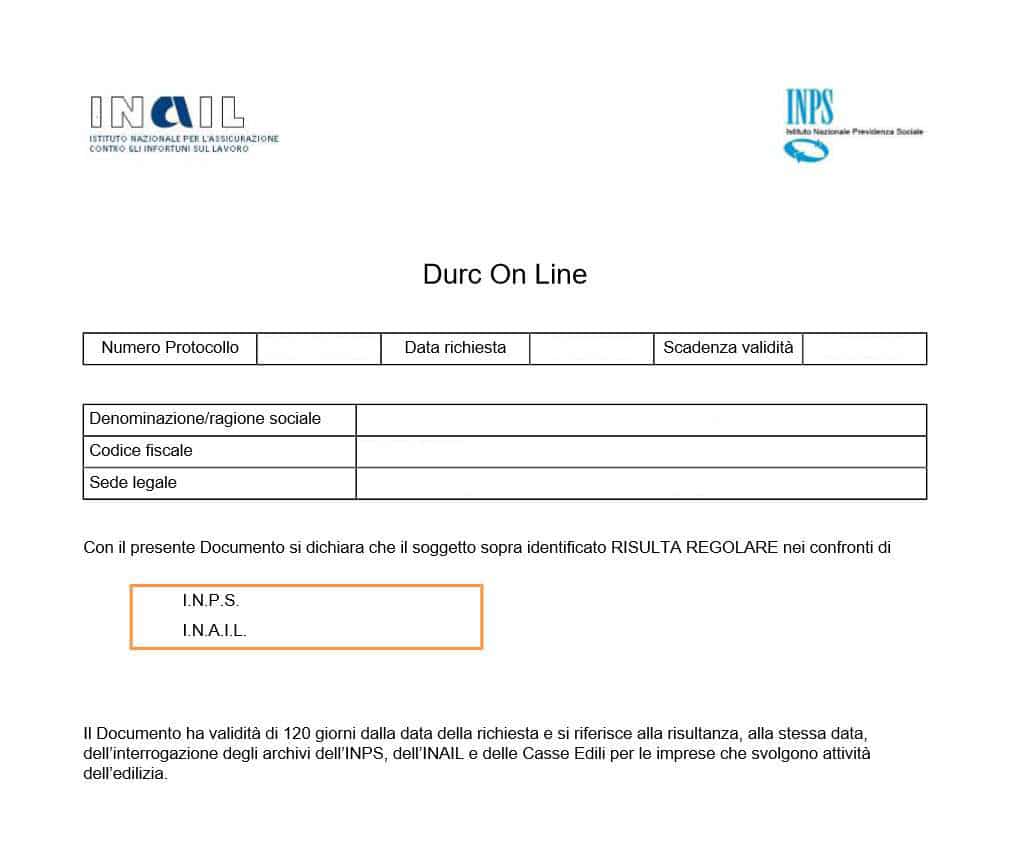 durc da sito inps