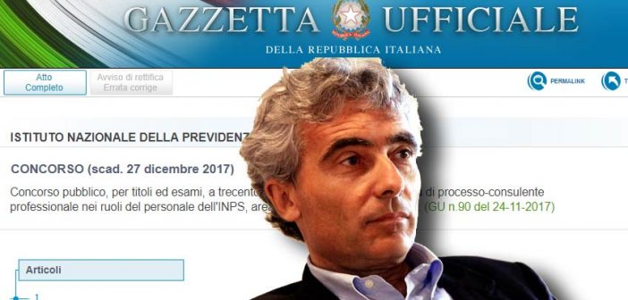 Bando di concorso INPS in Gazzetta, scadenza domanda il 27 dicembre