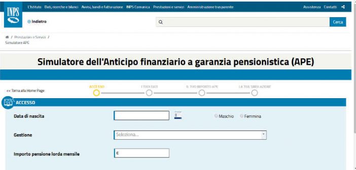 Ape volontario 2018 al via, online calcolatore e domanda di certificazione