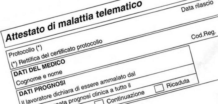 Certificato medico di malattia INPS