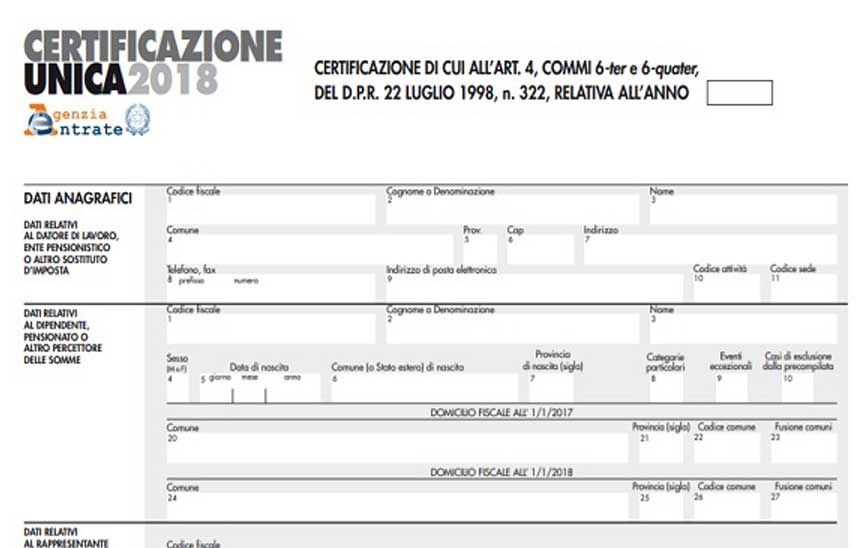 inps cud 2018 da