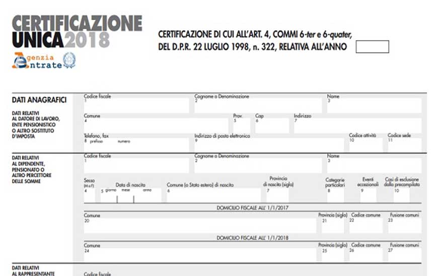 certificazione unica 2016 inps