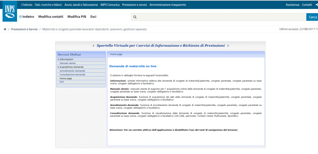 Domanda di congedo parentale