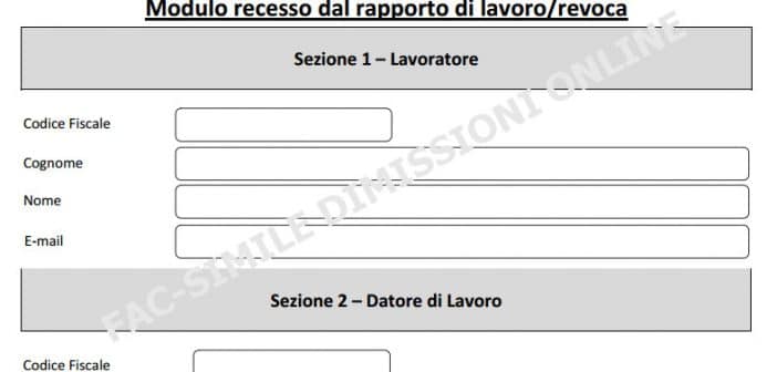 Dimissioni online lavoratore minorenne