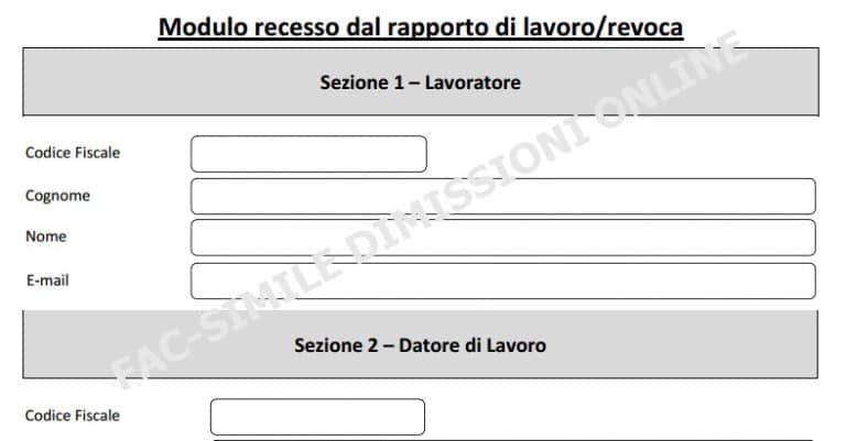 Dimissioni online lavoratore minorenne