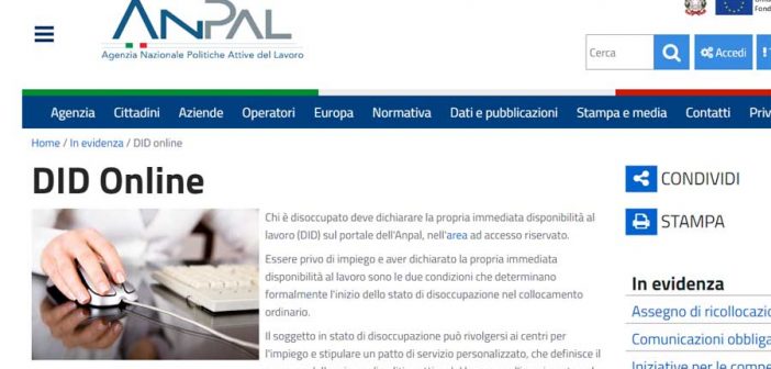 ANPAL: dichiarazione di immediata disponibilità (DID) per stranieri