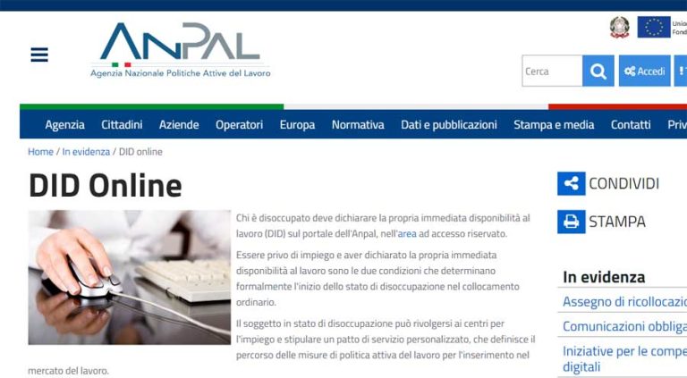 ANPAL: dichiarazione di immediata disponibilità (DID) per stranieri