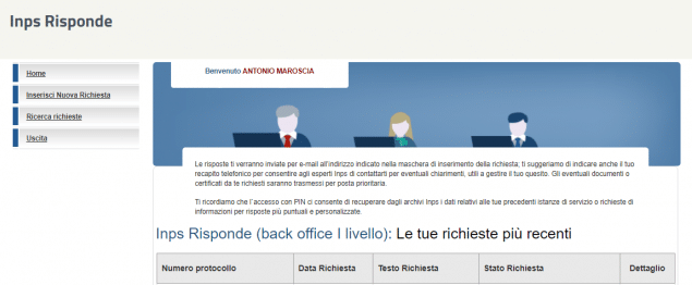 INPS Risponde Online con PIN