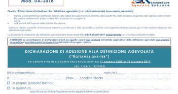 Rottamazione ter, modello DA-2018
