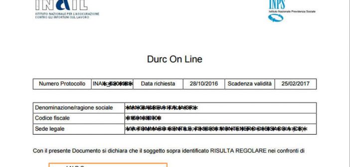 durc negativo irregolare