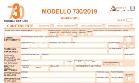 Modello 730 2019