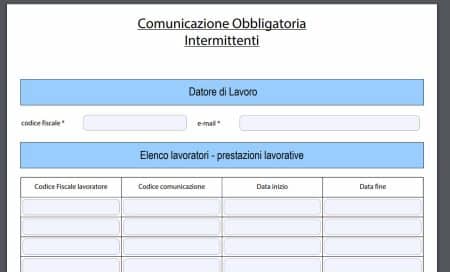 chiamata lavoro intermittente