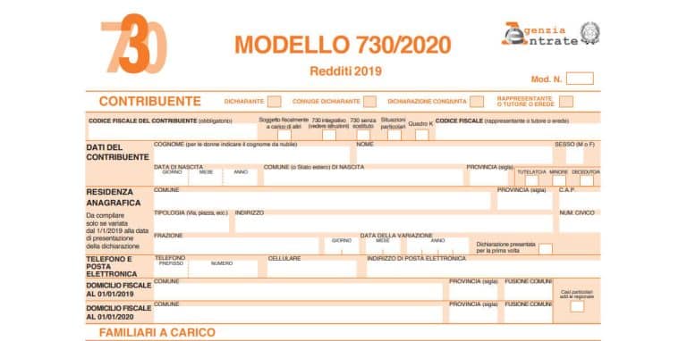 modello 730 2020