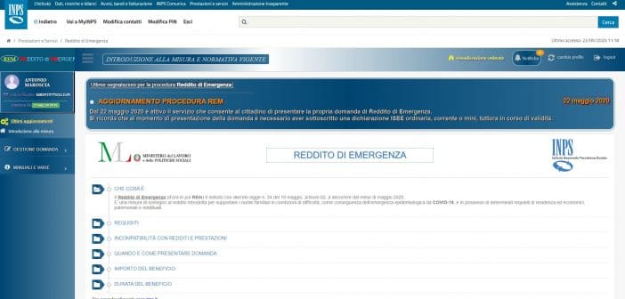 Domanda di reddito di emergenza