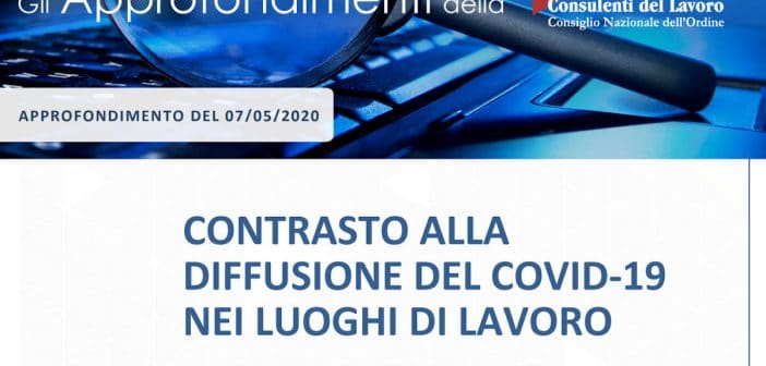 Sicurezza sul lavoro Covid-19