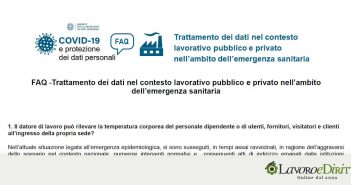 Garante privacy COVID-19 lavoro