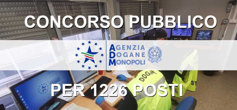 Concorso Agenzie delle Dogane 1226 posti