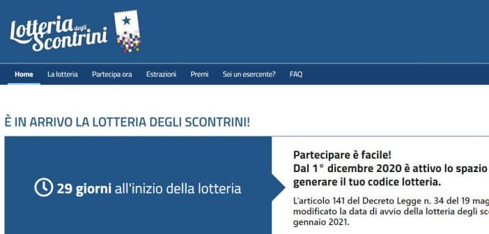 lotteria degli scontrini registrazione