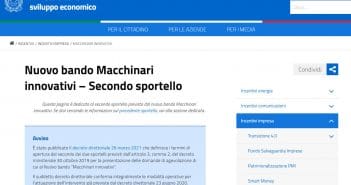 Nuovo Bando Macchinari Innovativi