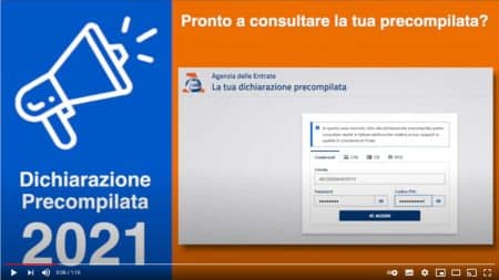 Dichiarazione Precompilata 2021, video guida Agenzia delle Entrate