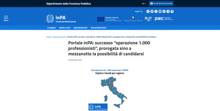 Portale inPA, 1000 posti per esperti PNRR