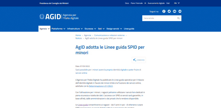 SPID per minorenni