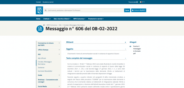 Cassa integrazione 2022