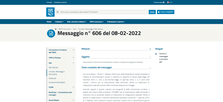 Cassa integrazione 2022