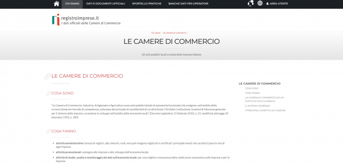 Iscrizione Camera di Commercio