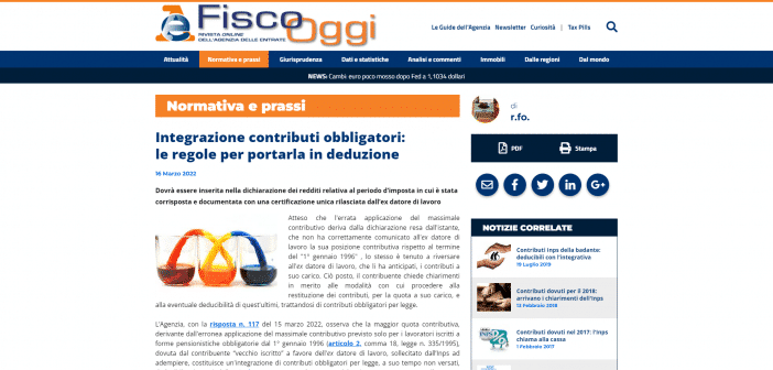 Deducibilità dei contributi previdenziali