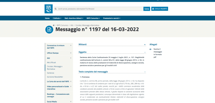 NASpI, invalidità civile e pensione sociale