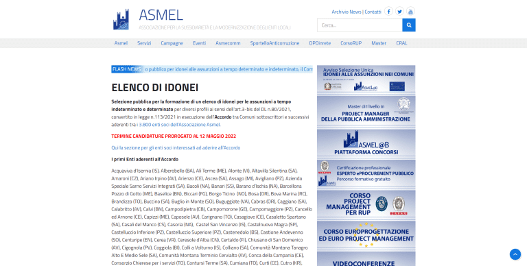 Concorso ASMEL Enti Locali