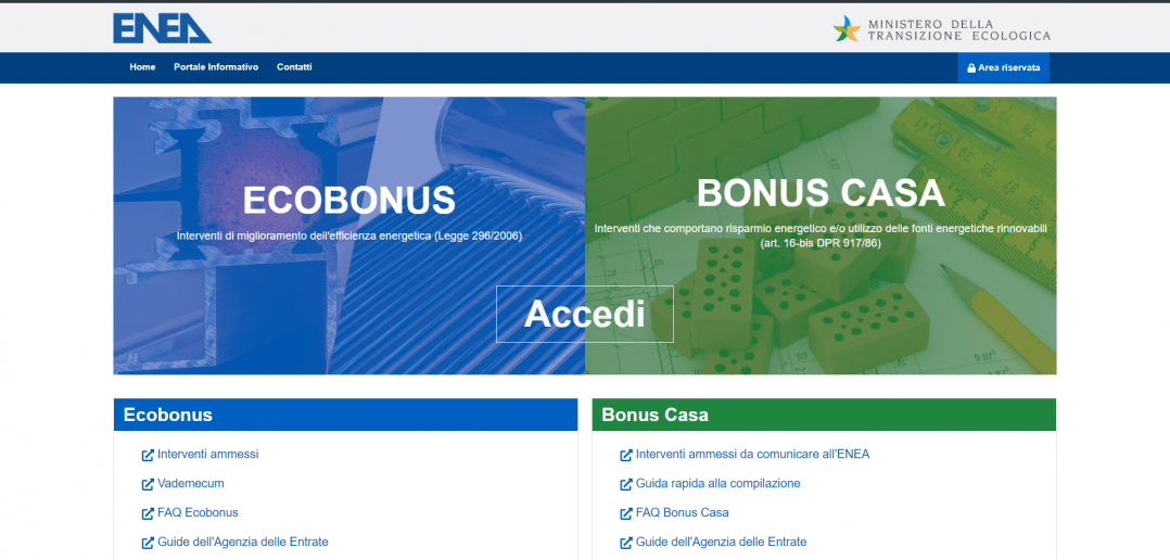 Comunicazione ENEA, ecobonus e bonus casa novità per invio dati online
