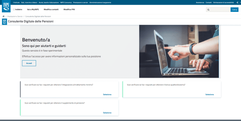 consulente digitale delle pensioni