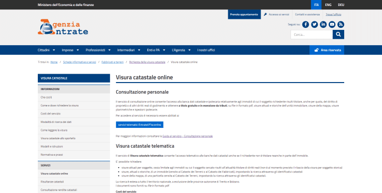 visura catastale gratis