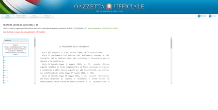 Decreto PNRR 2, testo in Gazzetta Ufficiale