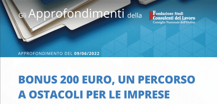 Bonus 200 euro dipendenti in busta paga