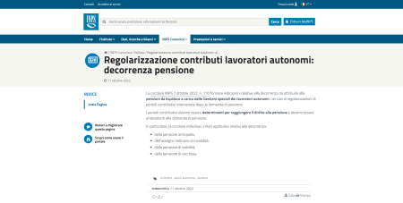 Pensione autonomi decorrenza regolarizzazioni